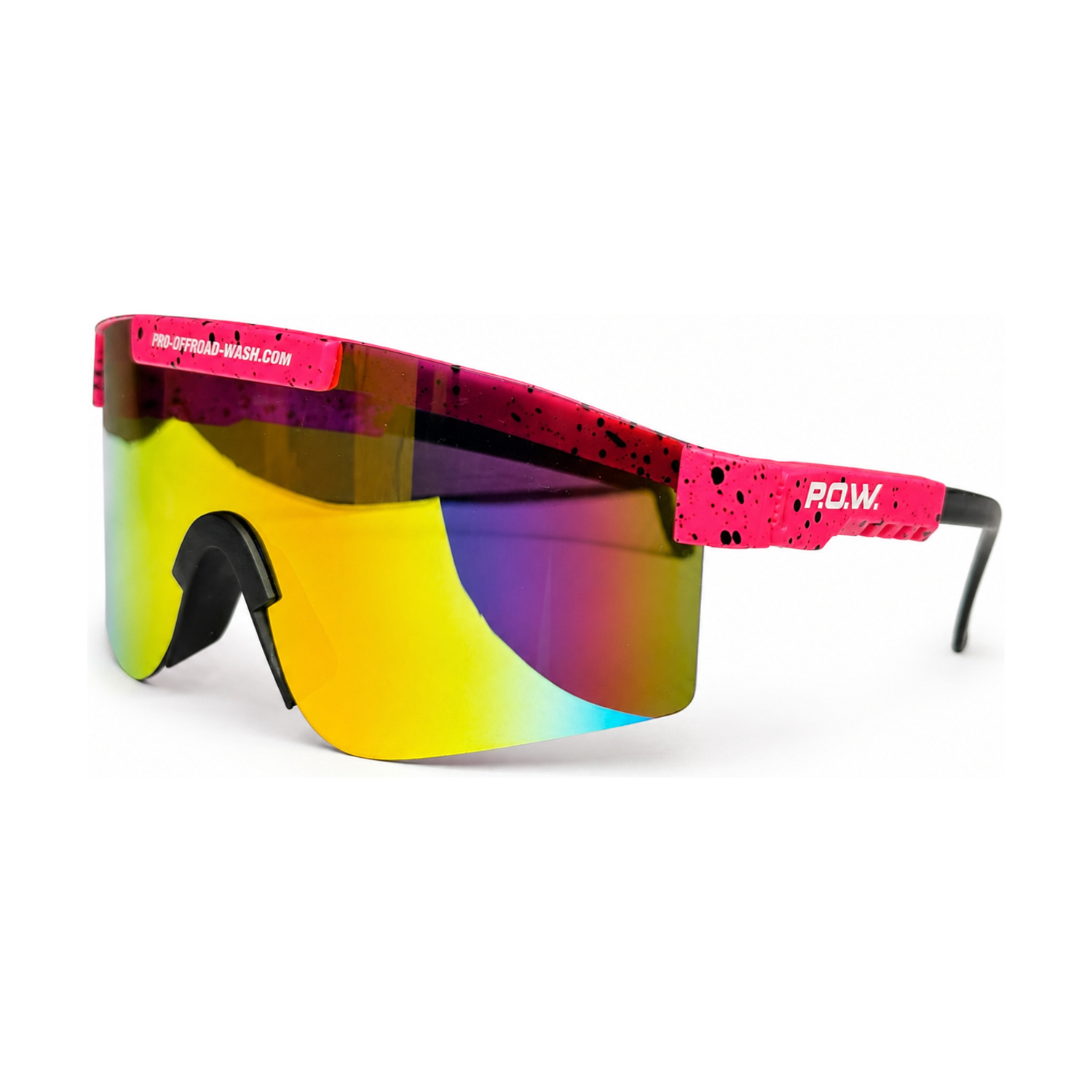  P.O.W. Sonnenbrille Raceday Edition + Schnelle Brille + Motocross Fahrrad Sonnenbrille Fahrradbrille Sportbrille, Polarisierte UV400 Schutzbrille für Outdooraktivitäten